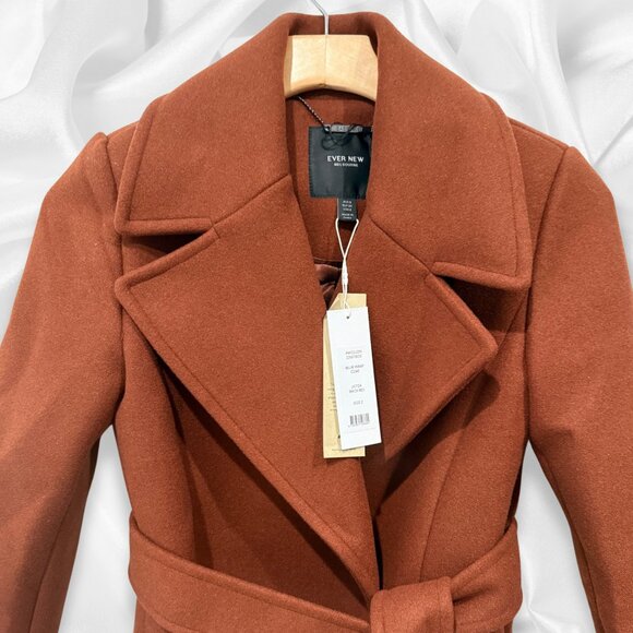 NWT! EVER NEW Women's Long Warm/Fall Belted Trench Coat in Rust Color | Size 2 - Picture 1 of 5